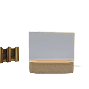 Hiện đại 3D <span class=keywords><strong>LED</strong></span> ánh sáng ban đêm sáng tạo tấm Acrylic Sáng khắc plexiglass ấm trắng nhỏ bảng vuông điện cho khách sạn - Product Image 2