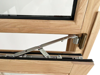 Ventanas Abatibles de Madera Sólida Penjoy, Vidrio Templado, Aislamiento Premium, Ventilación Elegante y Duradera para Exteriores Modernos