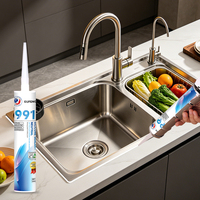 Scellant silicone neutre anti-moisissure 991, colle imperméable résistante aux UV pour la cuisine, les toilettes, les armoires, les portes en aluminium, les fenêtres