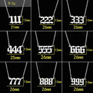 Edelstahl vergoldet Engel Nummer Halskette Damen schmuck Von 111 bis 999 Nummer Halskette Anhänger Hochzeits feier Geschenk