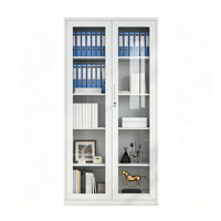 Armoire de classement métallique Zhenke 2026 à double porte battante en verre pour le rangement de documents et dossiers de bureau