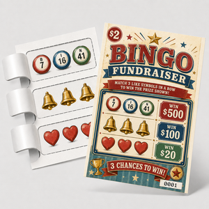 Tarjetas de Juego Ecológicas Personalizadas con Sistema de Rasca y Gana, Fáciles de Despegar, Tarjetas de Ganancia Instantánea, Papel Offset, Cartón - Product Image 1