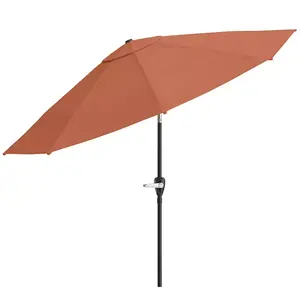 Outdoor Furniture Hotel White Large 10FT Garden Parasol Table Cafe Market Umbrella For Restaurant Patio Umbrella With Tilt Crank