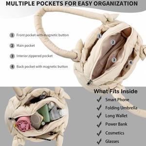 High Quality Large Capacity Daily Use Soft Nylon Women Quilted <b>Crossbody</b> <b>Bag</b> Light Weight Puffer Shoulder <b>Bag</b> - Product Image 5