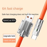 Câble de données USB 3.1 Type-C en alliage de zinc et silicone liquide TPE, 1,2 m, charge rapide 120 W, blindage tressé