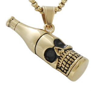 Collar de hombre de acero inoxidable con colgante de calavera, estilo retro punk 120156 - Product Image 3