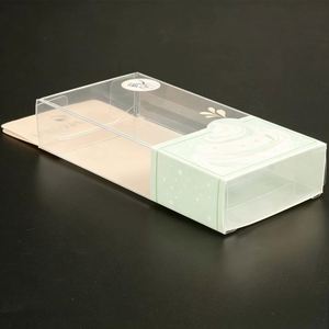 FX Minimalist Transparent <b>Plastic</b> Folding Case for Bakery Treat <b>Small</b> Product Showcase with Customized Pattern Design - Product Image 1