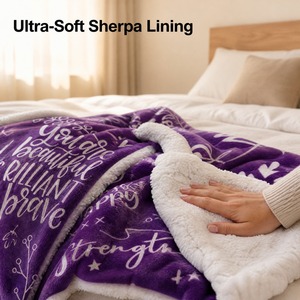 Custom OEM ODM Hugs Sherpa Fleece Wearable Blanket <strong>Hoodie</strong>, Birthday Gifts for <strong>Women</strong> Inspirational Words for Female for Friend - Product Image 4