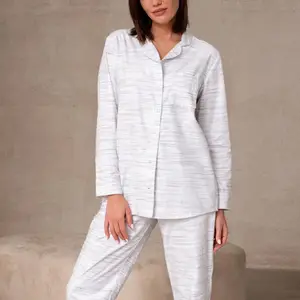 Pakaian tidur piyama bambu organik, pakaian tidur wanita lembut dengan PJs dan setss kustom