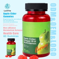 Bonbons à la vinaigrette de pomme LUVVITA, sans OGM, végétariens, cétogènes, brûleurs de graisse, vitamines B9 et B12, autres compléments alimentaires