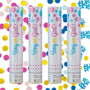 Eco-Friendly Multi-Shaped Confetti Fireworks Salute with Confetti Cannon for High Quality Gender Reveal Party Decoration