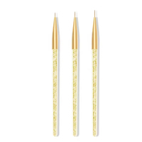 Lot de 3 pinceaux professionnels pour nail art, manche en acrylique cristal, poils en nylon, pour la conception de manucures