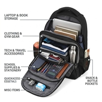 Sac à dos scolaire unisexe moderne Aoking avec logo personnalisé, résistant aux chocs, imperméable, léger, sac de voyage pour ordinateur portable, sac à dos de voyage