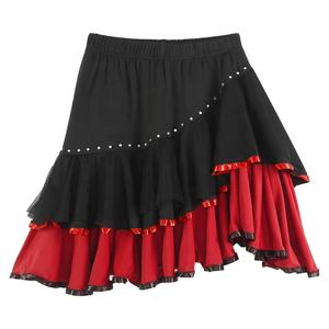 Faldas de baile latino <span class=keywords><strong>para</strong></span> mujer Falda con volantes con pantalones cortos integrados <span class=keywords><strong>para</strong></span> Cha-Cha <span class=keywords><strong>Tango</strong></span> Dance Party Theme Stage Performance Competition - Product Image 3