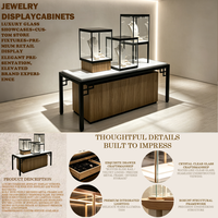 Comptoir de présentation combiné pour bijouterie de luxe, vitrine en verre sur pied, boîte cube pour colliers et bijoux en diamant, boutique de joaillerie