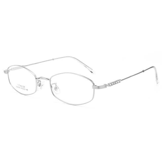 Online Anti-blue Light Punk Style Women's Pure Titanium Diamond Glasses Frame SS9095 Polygon Ultra-light Square Face Shape