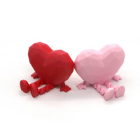 Vashine 3D-geprint Valentijnsdag cadeau decoratie actiefiguur liefdevolle hartpop Valentijn 3D-geprint flexibel kristallen speelgoed