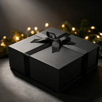 Boîte cadeau de Noël haut de gamme personnalisable avec couvercle magnétique, boîte rigide pour mariage avec nœud, boîte de demande en mariage pour demoiselle d'honneur