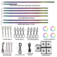Kit d'éclairage LED acrylique universel pour l'intérieur de la voiture, 64 couleurs RGB Symphony, bande lumineuse, 18 1 12V 5W, télécommande APP, OEM 8008/8009