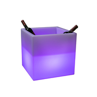 Table seau à glace de couleur champagne à led, glace de luxe à éclairage décoratif pour bar de fête, discothèque
