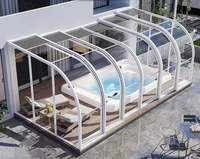 Cerramiento de Patio para Terraza de Villa, Diseño de Jardín para el Hogar, Ventanas de Aluminio para Balcón, Solárium para Granja, Resistente a Huracanes
