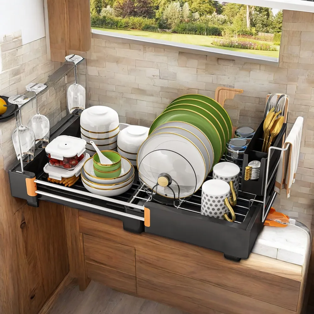 Professional Metal Bowl Drain Kitchen Sink Foldable Steel Storage Holders for Chopsticks and Dishes OEM ODM Design Dish Rack