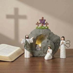 Resurrection Light Empty Tomb Easter Scene Battery Powered Indoor Decoration Prayer Scene Round Shape - Product Image 1