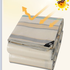 Shengde Tarpaulin 3x4 To 10x12 Silver Copper Stripes <b>Waterproof</b> Sunproof Antiaging Outdoor Covering - Product Image 5