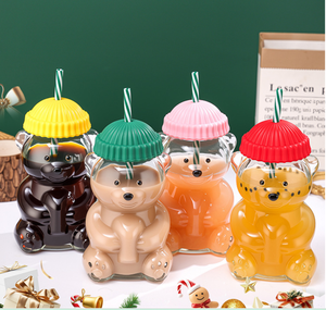 Vaso <span class=keywords><strong>de</strong></span> Vidrio con Pajita <span class=keywords><strong>de</strong></span> Oso <span class=keywords><strong>de</strong></span> 560 ml, para Niños, Reutilizable, con Tapa y Pajita, para Café, Leche, Té, Regalo <span class=keywords><strong>de</strong></span> Cumpleaños, <span class=keywords><strong>Navidad</strong></span>, Moderno y Personalizado - Product Image 4