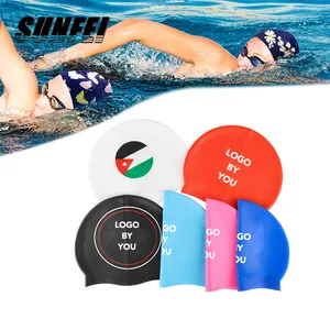 Sunfei Wasserdichte Unisex-Schwimm mützen für Erwachsene Benutzer definierte Silikon-Bade kappe Robuste Outdoor-Wassersport-Bade kappe