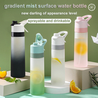 Bouteille d'eau potable en plastique avec poignée pour filles, nouveau Design, brumisateur, Spray pour l'extérieur, sport, 2023