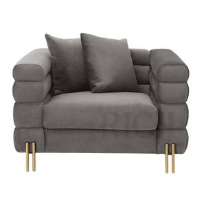 العميق الأريكة المفروشات النسيج الأرائك قاعة غرفة المعيشة الفاخرة واسعة صالة وسادة أريكة واحدة مقاعد الأريكة رمادي المخملية أريكة - Product Image 1