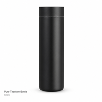 Bouteille d'eau isotherme à double paroi en titane couleur personnalisée, impression sur mesure, 500 ml (17 oz), avec infuseur à thé, gobelet anti-fuite