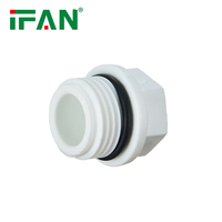 Raccord de tuyau PPR en plastique IFAN ISO 15874 blanc 1/2 "-1" raccords de plomberie PPR bouchon à filetage mâle raccords PPR