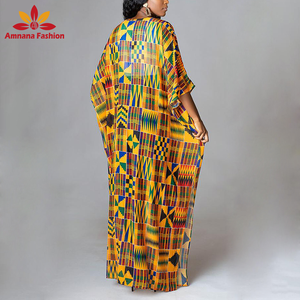 2021 nuovo stile <span class=keywords><strong>Sexy</strong></span> alla moda africano stampa cover up o <span class=keywords><strong>kimono</strong></span> per abbigliamento da spiaggia con un'alta qualità - Product Image 6