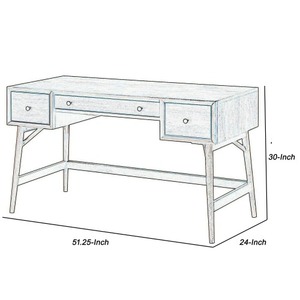 Escritorio de Lino con Acabado Marrón Moderno y Elegante, con Cajones de Almacenamiento, Herrajes con Perillas de Níquel, Ecológico y Duradero - Product Image 3