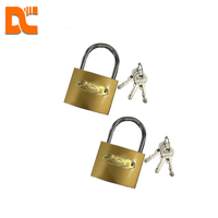 Cadenas en laiton massif de 20 mm à 75 mm, équipé de trois clés, serrure de sécurité personnalisable pour porte, armoire, entrepôt, stockage