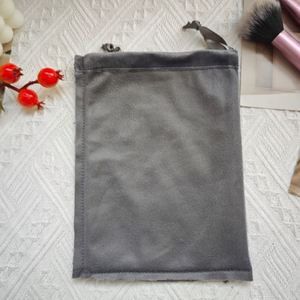 Custom Logo Printing Grey Velvet Pouch for Jewelry Customized Drawstring Velvet <b>Dust</b> Gift Cosmetic Packaging <b>Bag</b> - Product Image 6