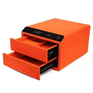 XAG-PGC2 Double layer orange leather jewelry safe, home smart safe, office file storage safe