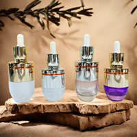 Flacons d'huile essentielle en verre avec couvercle en aluminium de luxe, avec compte-gouttes, 15-100 ml, ensemble de contenants vides pour soins de la peau, pour sérum d'aromathérapie