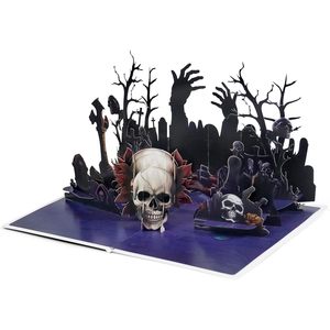 Halloween Pop Up Card 3D Skull Greeting Card For Boys Girls Men Women Irregular Shape Paper <b>Matte</b> <b>Varnish</b> SD261US1520 - Product Image 2