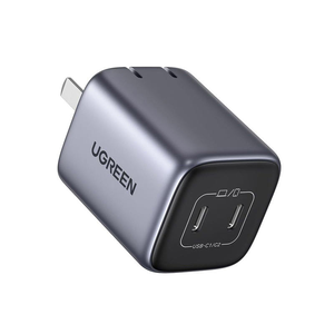 شاحن حائط <span class=keywords><strong>Ugreen</strong></span> بقوة 45 واط USB-C بمنفذين قابل للطي مع شحن فائق السرعة وحماية من الدوائر القصيرة مصنوع من مادة البولي كربونات - Product Image 1