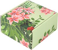 Vente flash - Boîte d'emballage en papier ondulé pour cadeaux avec impression de motifs floraux, vernis UV, estampage à chaud en or, logo