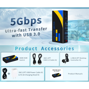 8K for HDMI <strong>KVM</strong> <strong>Switch</strong> USB3.0 HDMI2.1 8K60HZ Desktop Controller Switcher with Switching Button Video Splitters &amp; - Product Image 5