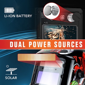 Mặt nạ hàn tự tối tự động TRQ <span class=keywords><strong>2</strong></span> Arc Sensor Wide Shade 4/9-13 TIG/MIG/ARC, đèn LED tùy chỉnh, năng lượng mặt trời - Product Image 3