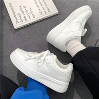 Baskets blanches à lacets 2026, à semelle épaisse et plate, confortables, décontractées, pour femme, style designer, pour l'été
