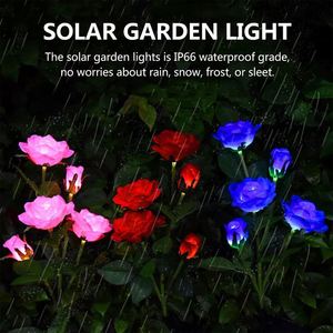 6 <b>LED</b> Solar Rose Flower Solar <b>LED</b> Light Garden Yard Lawn Night Lamp Landscape Garden Home Decoration Flowers - Product Image 6