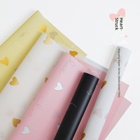 Papier d'emballage pour fleurs coréen imperméable, imprimé cœur et amour, papier d'emballage pour bouquets, fournitures pour fleuristes, vente en gros