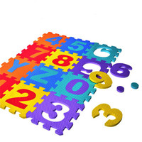 Puzzle Busa Alfabet & Angka Arab, Blok Bangunan Edukatif, Alas Main Lantai Ajaib untuk Anak-Anak