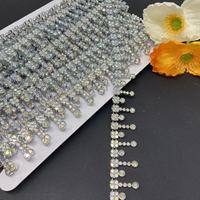 Frange de 9 m en strass de cristal AB irisé, perles durables et écologiques pour la couture, les vêtements, les loisirs créatifs et les accessoires